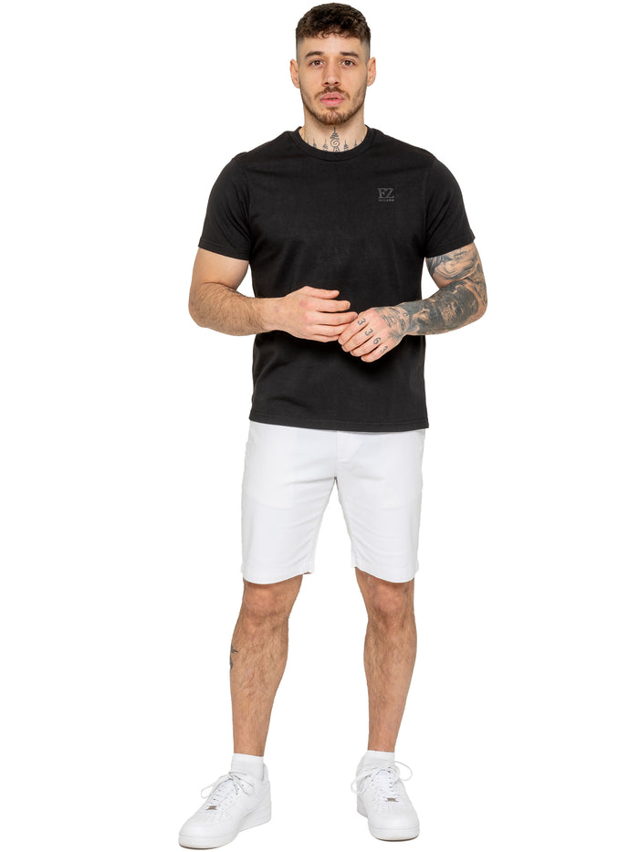 Enzo Jeans Miles Regular Fit Chino Shorts - White