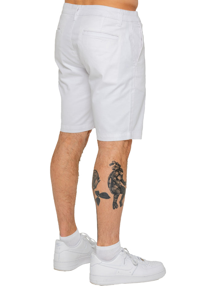 Enzo Jeans Miles Regular Fit Chino Shorts - White