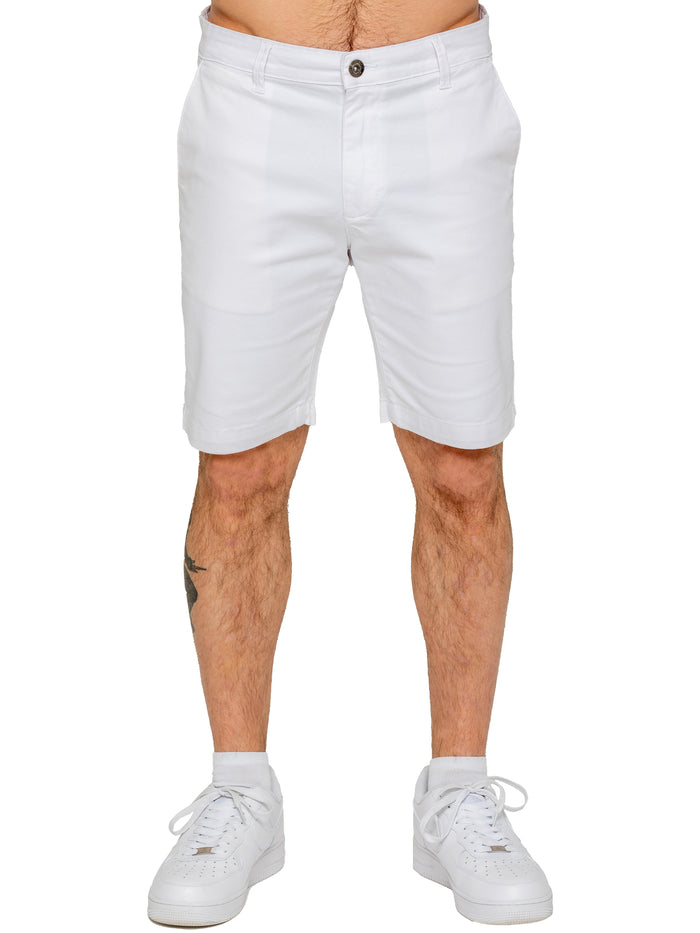 enzo jeans Miles Regular Fit Chino Shorts - White