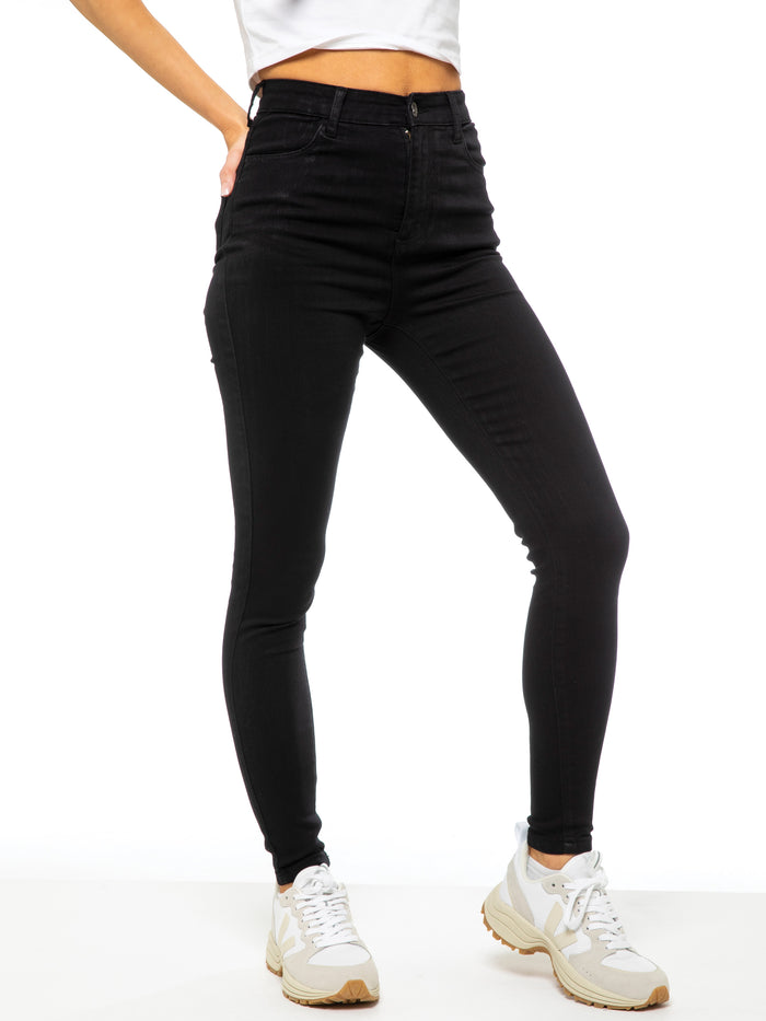 Enzo Jeans Molly High Rise Skinny Jeans - Black