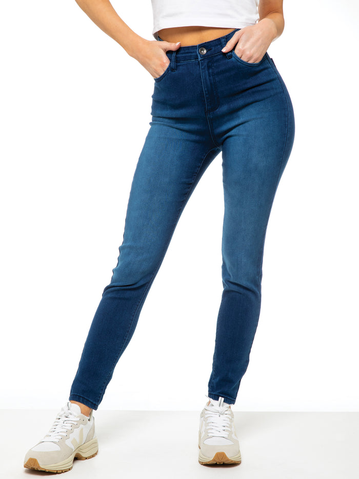Enzo Jeans Molly High Rise Skinny Jeans - Blue