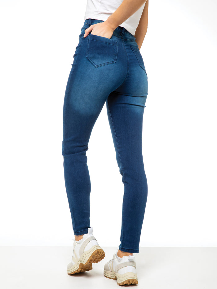 Enzo Jeans Molly High Rise Skinny Jeans - Blue