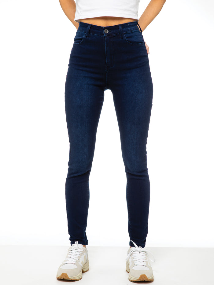 Enzo Jeans Molly High Rise Skinny Jeans - Dark Blue