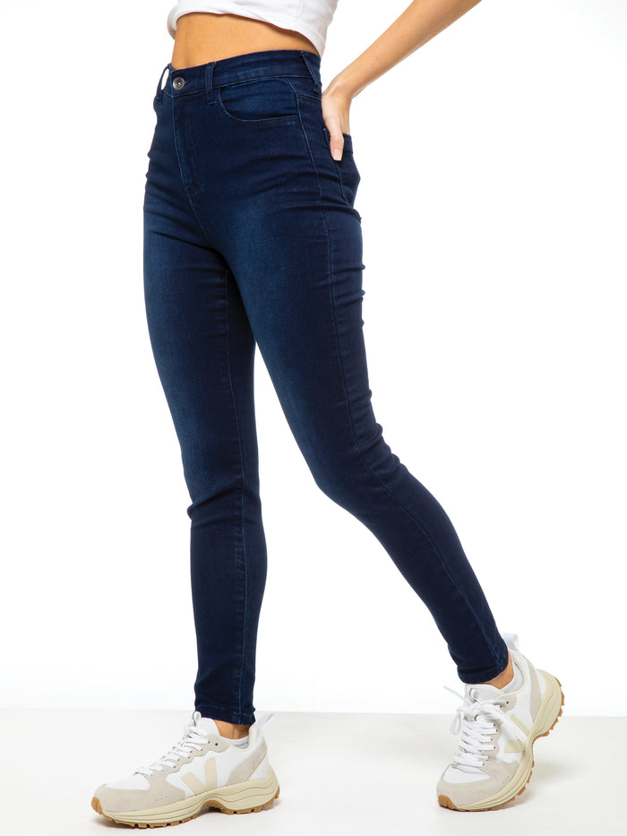 Enzo Jeans Molly High Rise Skinny Jeans - Dark Blue