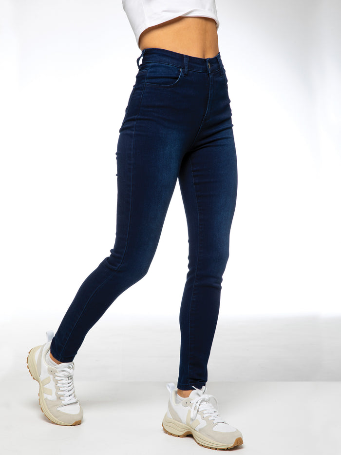 Enzo Jeans Molly High Rise Skinny Jeans - Dark Blue