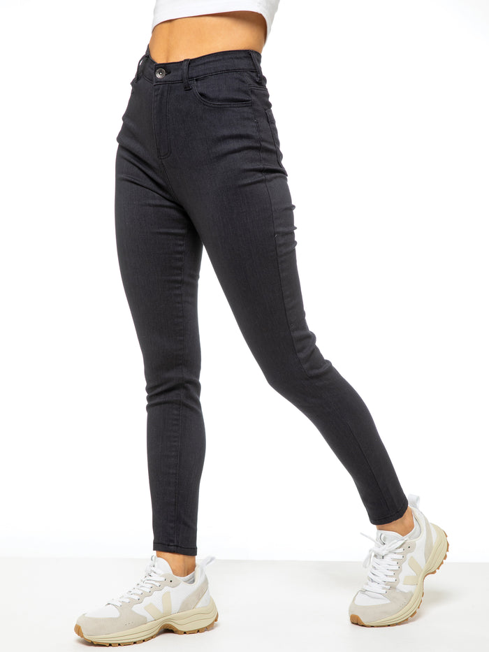 Enzo Jeans Molly High Rise Skinny Jeans - Grey