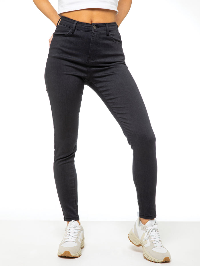Enzo Jeans Molly High Rise Skinny Jeans - Grey