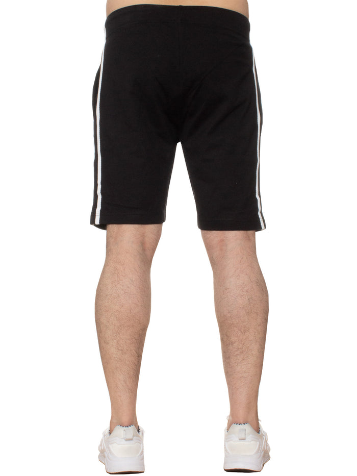 Enzo Jeans Nico Striped Lounge Shorts - Black