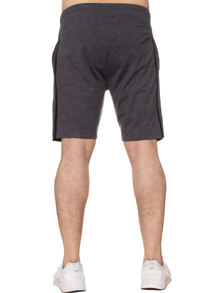 Enzo Jeans Nico Striped Lounge Shorts - Dark Grey