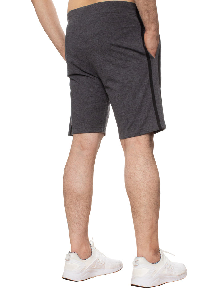 Enzo Jeans Nico Striped Lounge Shorts - Dark Grey