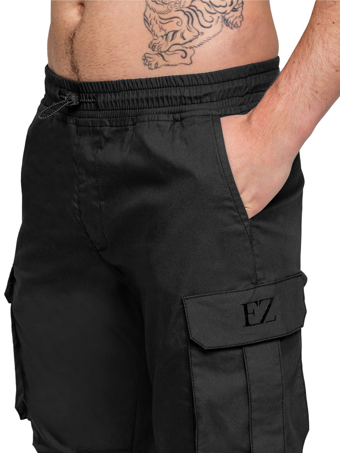 Enzo Jeans Nicolas Tapered Cargo Pants - Black
