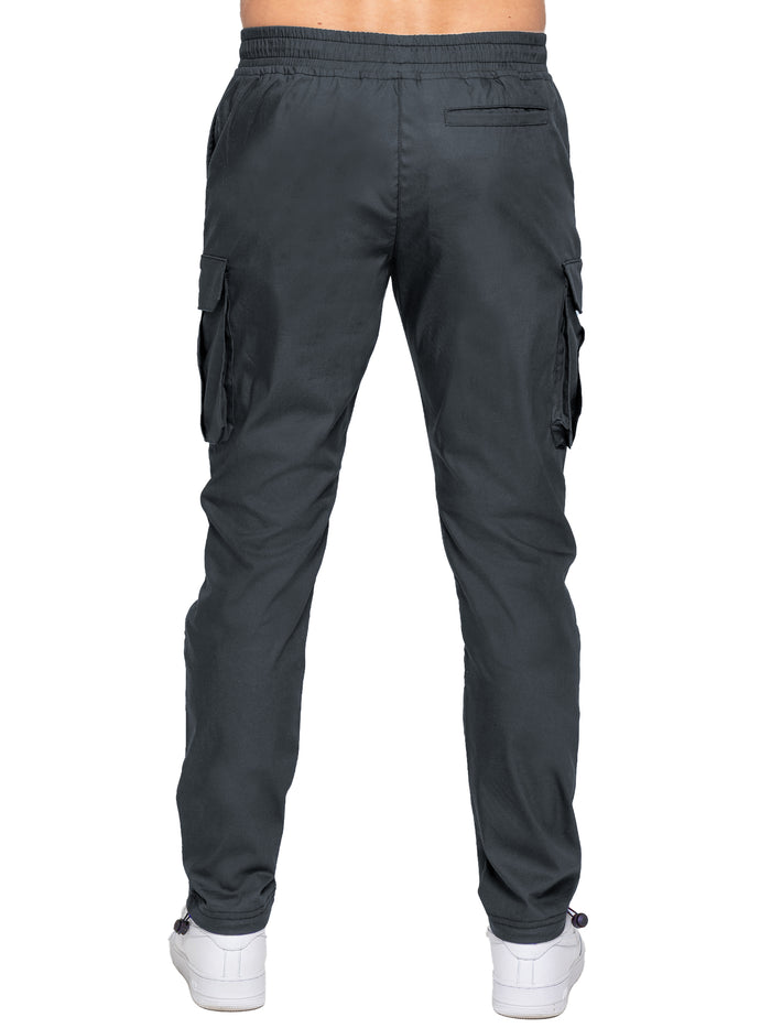 Enzo Jeans Nicolas Tapered Cargo Pants - Charcoal