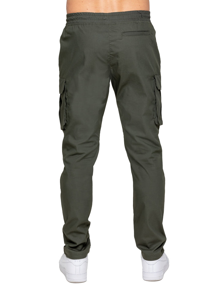Enzo Jeans Nicolas Tapered Cargo Pants - Khaki