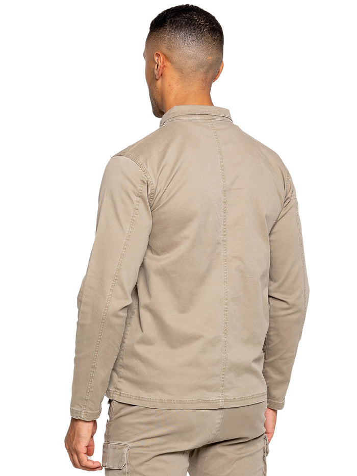 Enzo Jeans Nova Dye Cargo Jacket - Beige