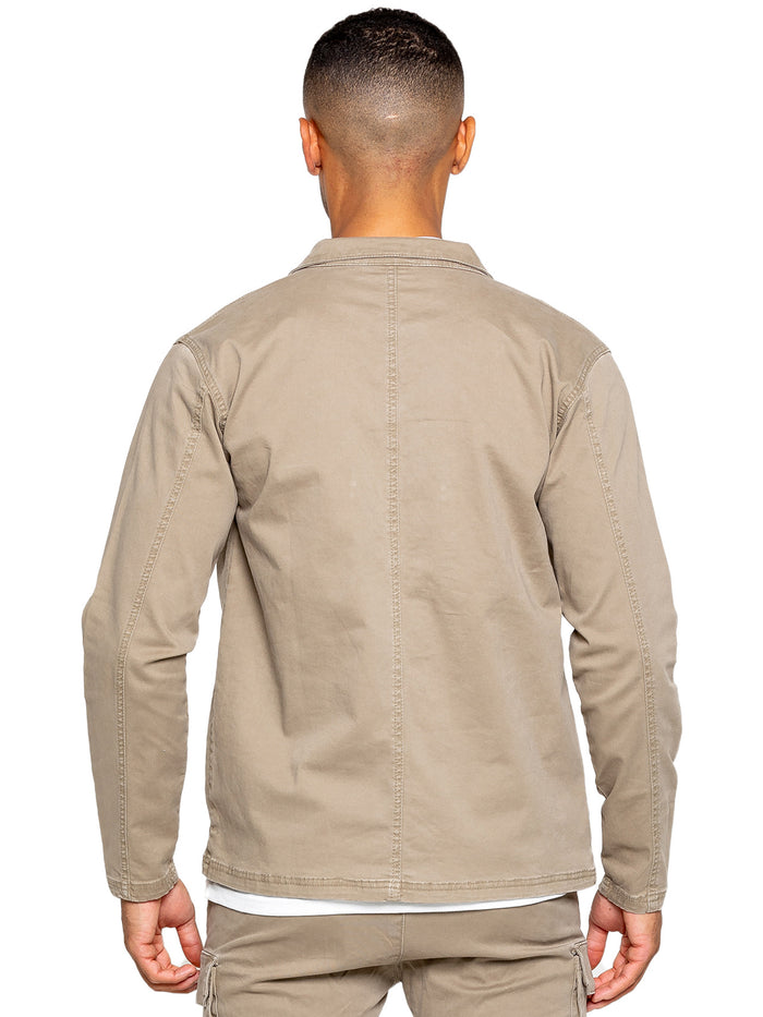 Enzo Jeans Nova Dye Cargo Jacket - Beige