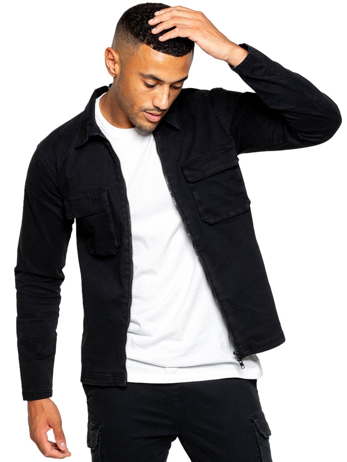 enzo jeans Nova Dye Cargo Jacket - Black