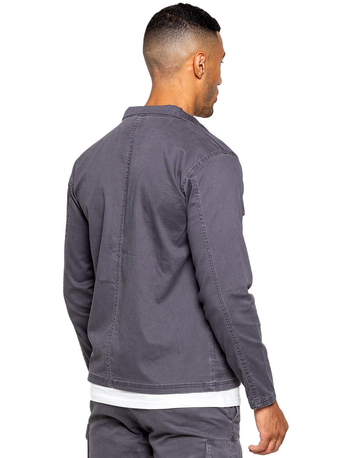 Enzo Jeans Nova Dye Cargo Jacket - Grey