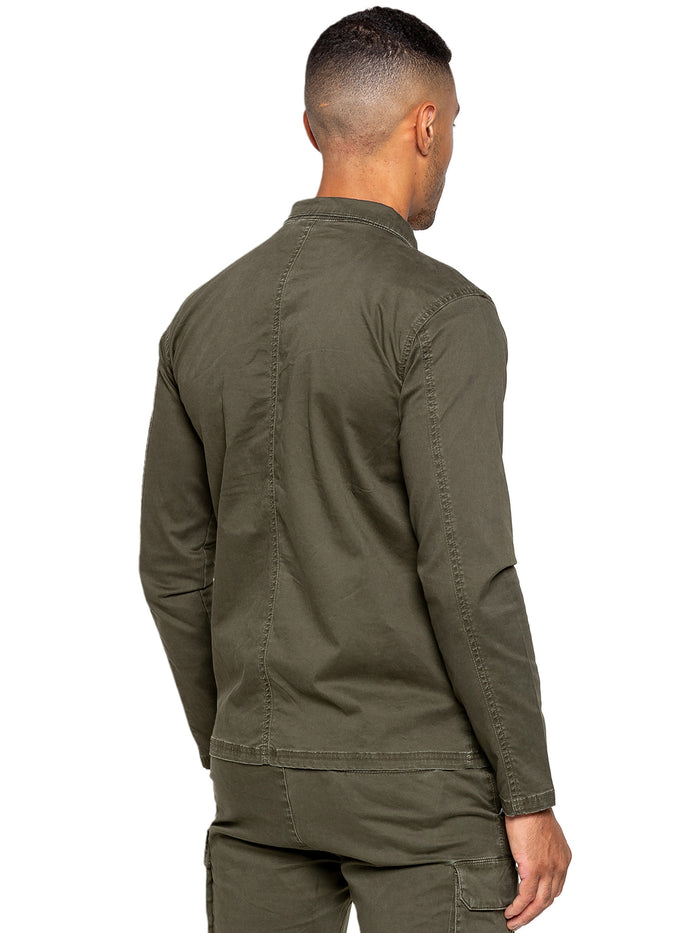 Enzo Jeans Nova Dye Cargo Jacket - Khaki