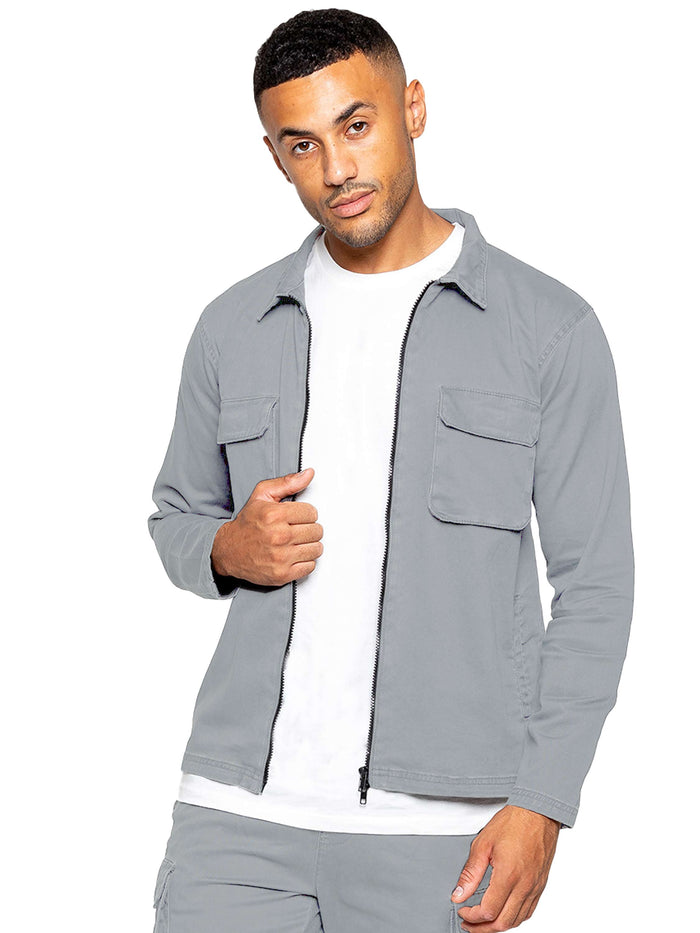 enzo jeans Nova Dye Cargo Jacket - Light Grey