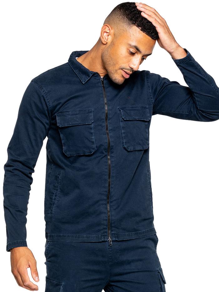 Enzo Jeans Nova Dye Cargo Jacket - Navy