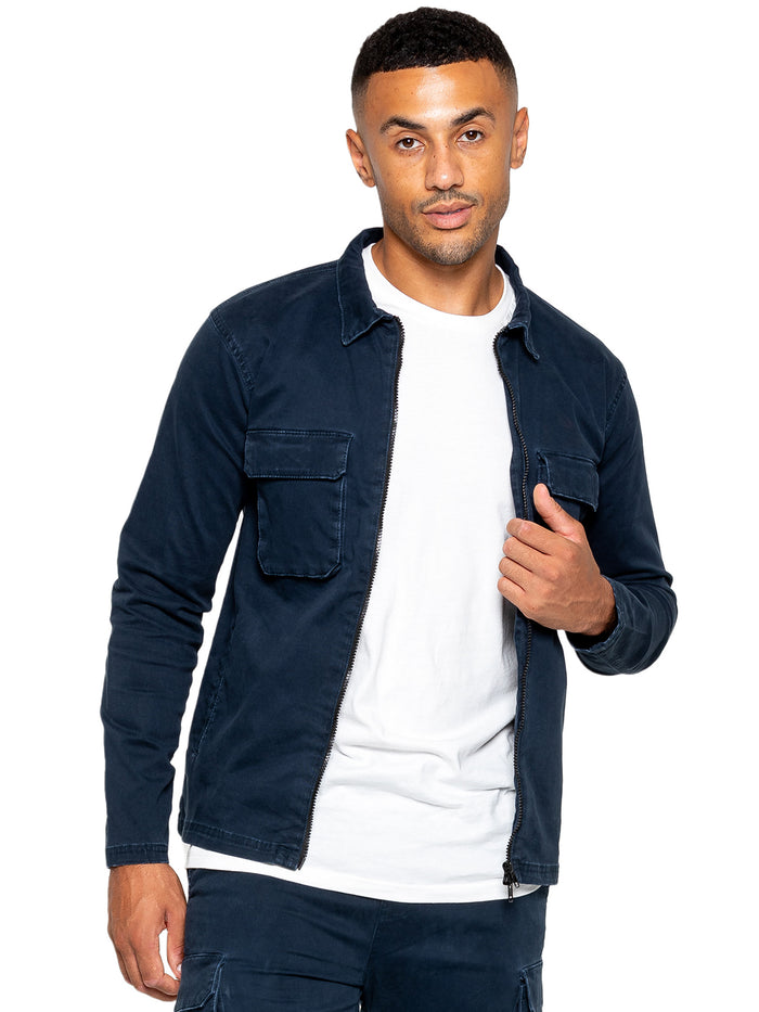 enzo jeans Nova Dye Cargo Jacket - Navy