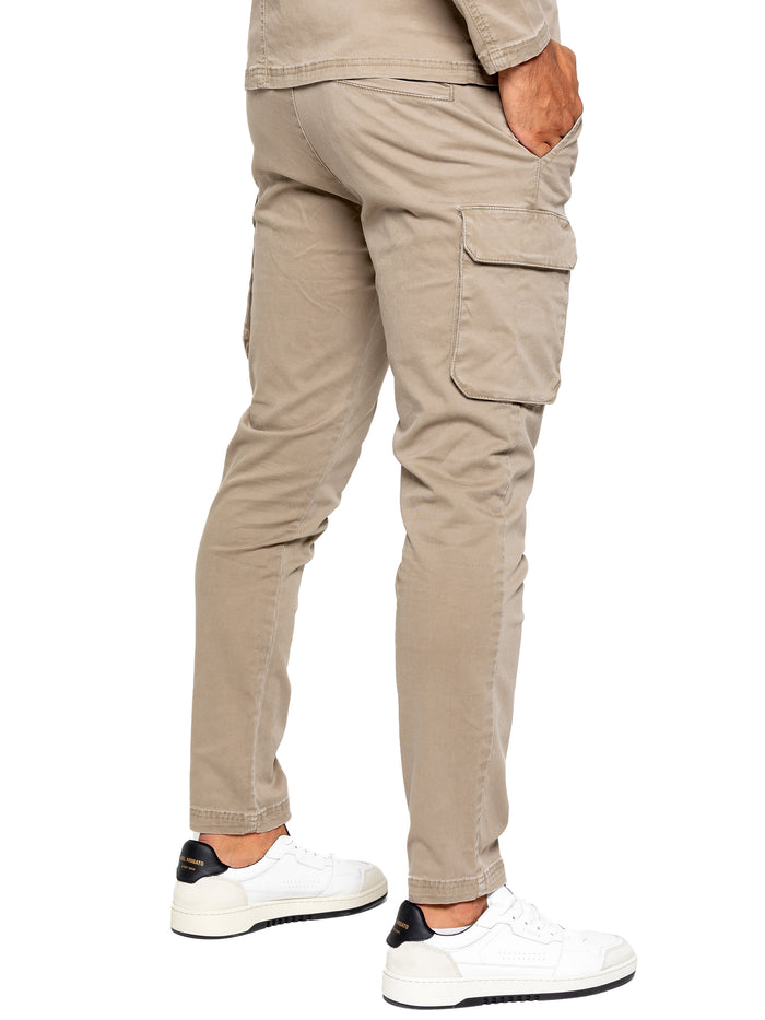 Enzo Jeans Nova Dye Cargo Pants - Beige