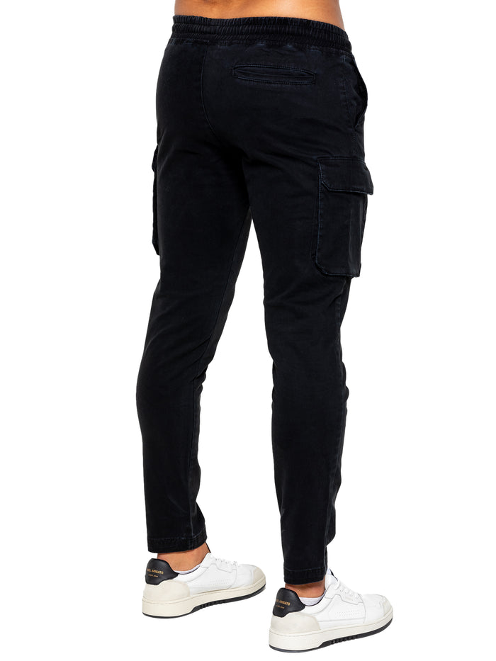 Enzo Jeans Nova Dye Cargo Pants - Black