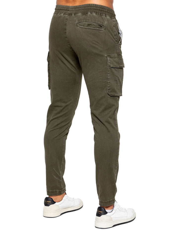 Enzo Jeans Nova Dye Cargo Pants - Khaki