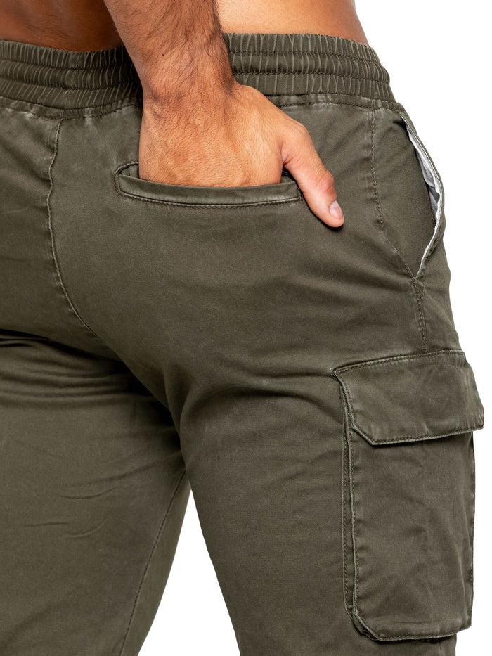 Enzo Jeans Nova Dye Cargo Pants - Khaki