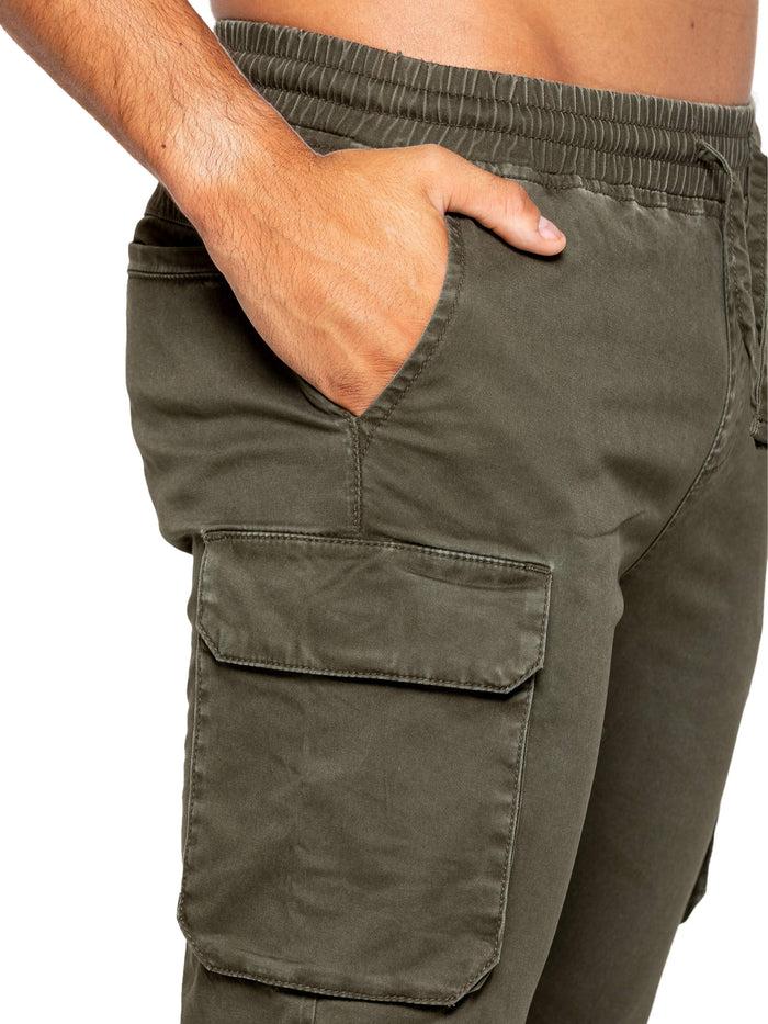 Enzo Jeans Nova Dye Cargo Pants - Khaki