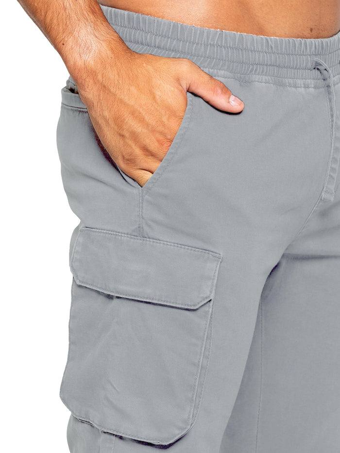 Enzo Jeans Nova Dye Cargo Pants - Light Grey
