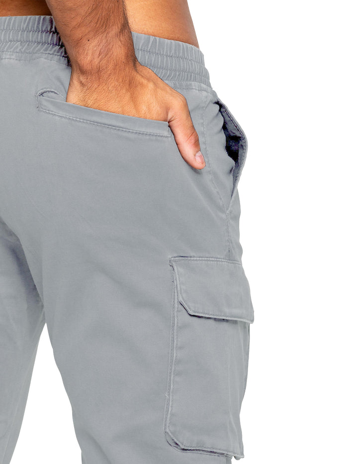 Enzo Jeans Nova Dye Cargo Pants - Light Grey