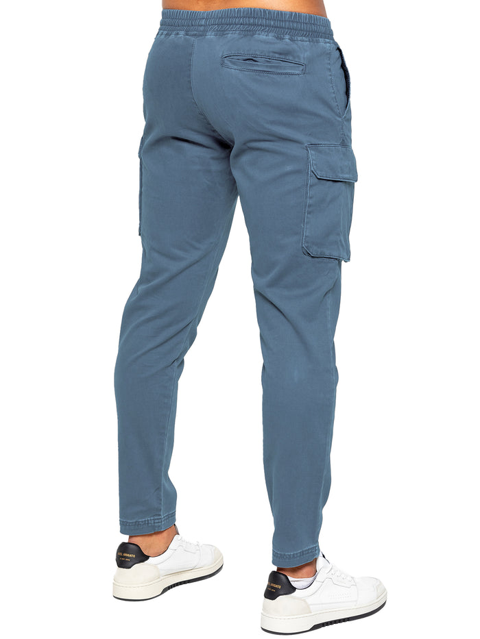 Enzo Jeans Nova Dye Cargo Pants - Steel Blue