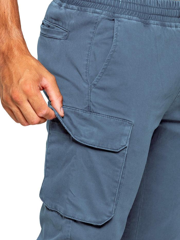 Enzo Jeans Nova Dye Cargo Pants - Steel Blue