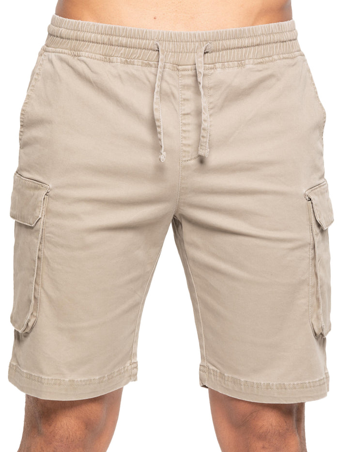 enzo jeans Nova Dye Cotton Cargo Shorts - Beige