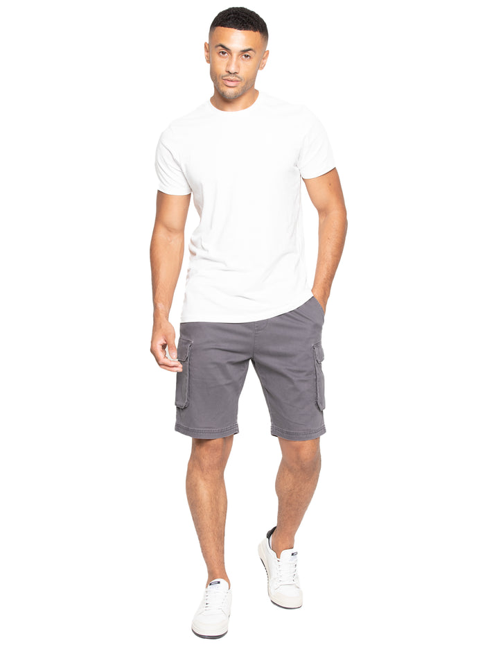 Enzo Jeans Nova Dye Cotton Cargo Shorts - Grey