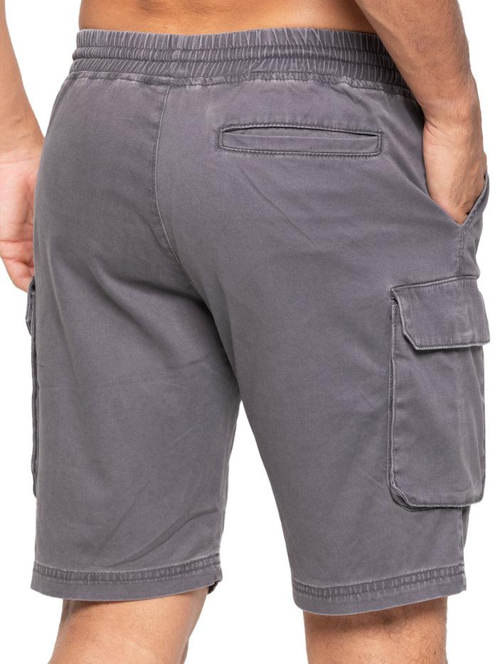 Enzo Jeans Nova Dye Cotton Cargo Shorts - Grey