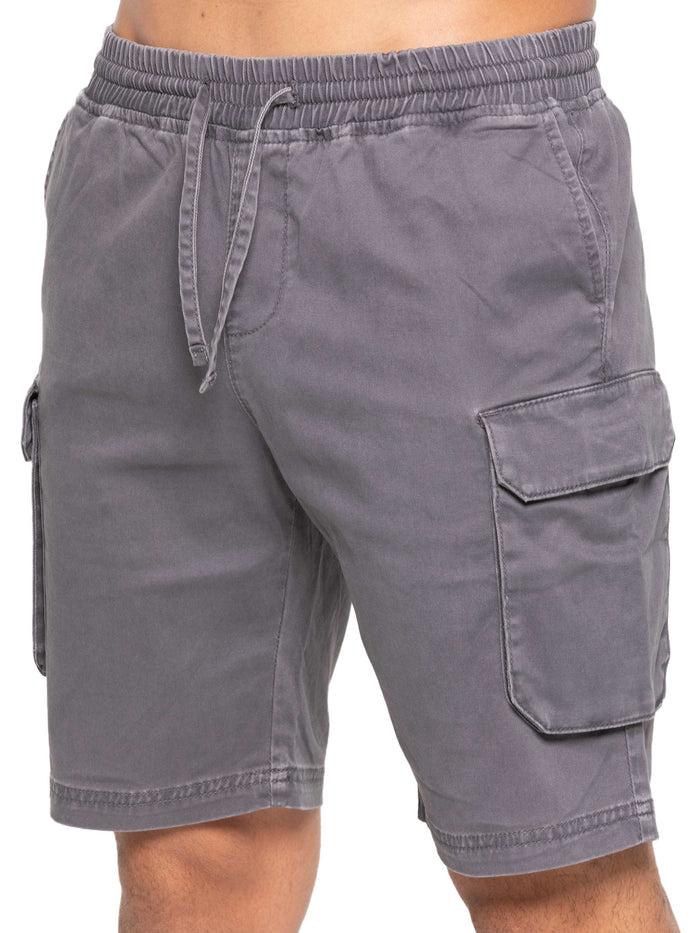 enzo jeans Nova Dye Cotton Cargo Shorts - Grey