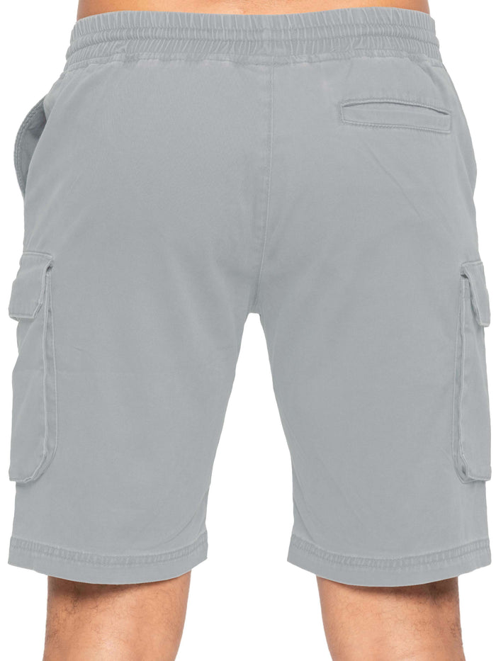 Enzo Jeans Nova Dye Cotton Cargo Shorts - Light Grey