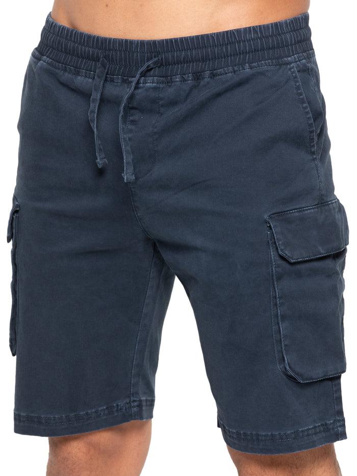 enzo jeans Nova Dye Cotton Cargo Shorts - Navy