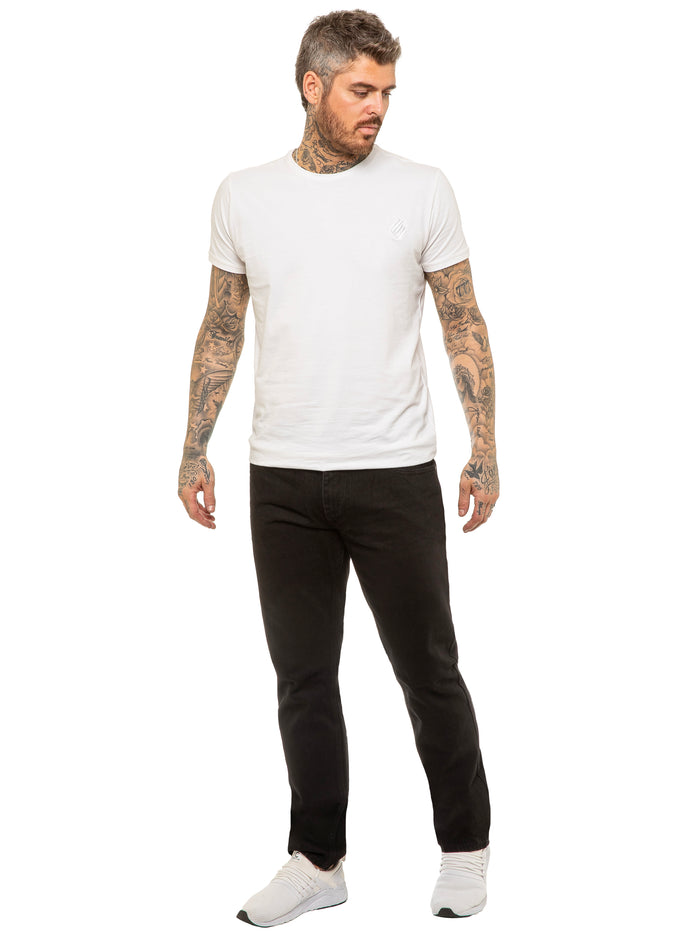 Enzo Jeans Oscar Belted Denim Jeans - Black