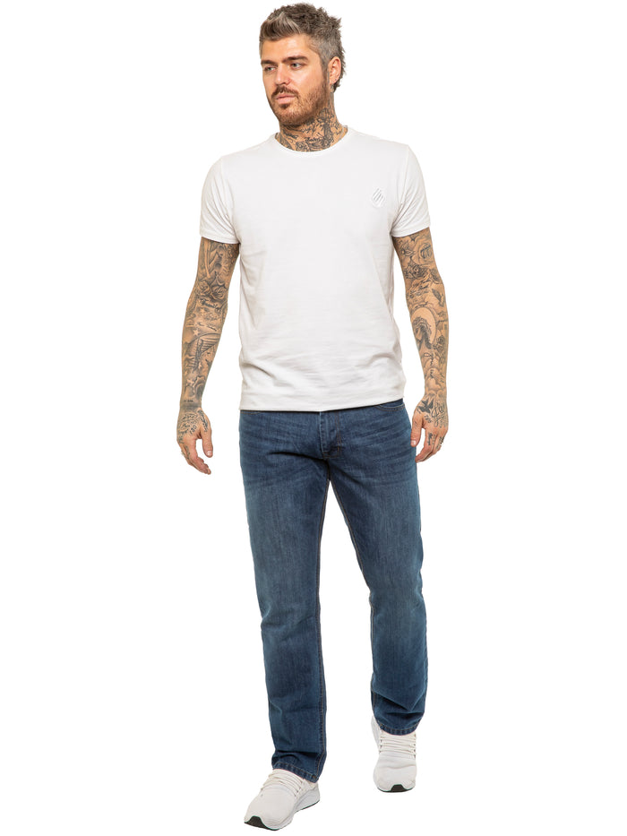 Enzo Jeans Oscar Belted Denim Jeans - Blue