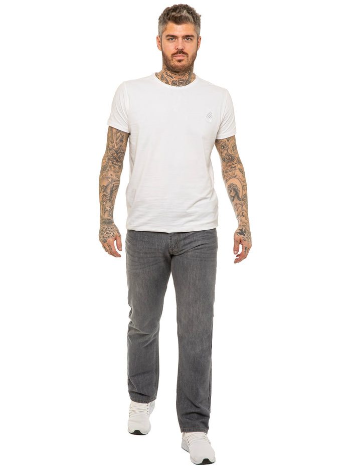 Enzo Jeans Oscar Belted Denim Jeans - Grey