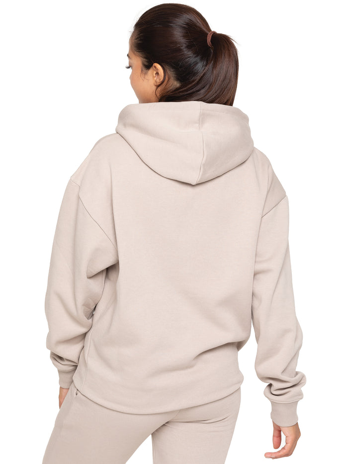 Enzo Jeans Oversized Essential Zip Hoodie - Oatmeal