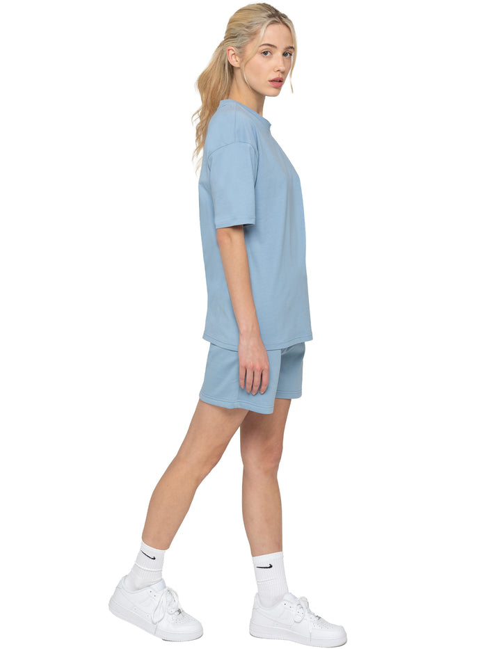 Enzo Jeans Oversized T-Shirt And Shorts Set - Blue