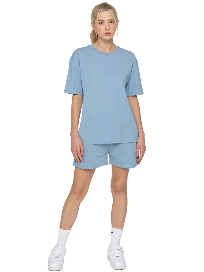 enzo jeans Oversized T-Shirt and Shorts Set - Blue