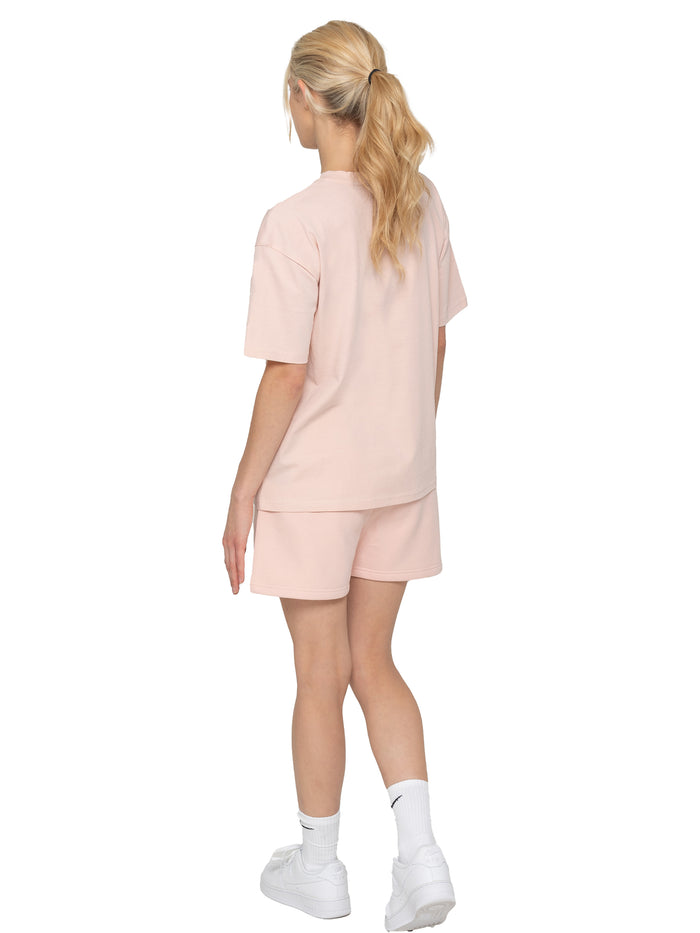 Enzo Jeans Oversized T-Shirt And Shorts Set - Peach