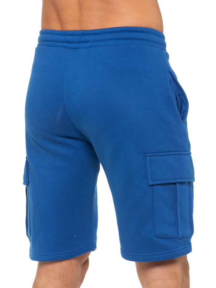 Enzo Jeans Raphael Fleece Cargo Shorts - Blue