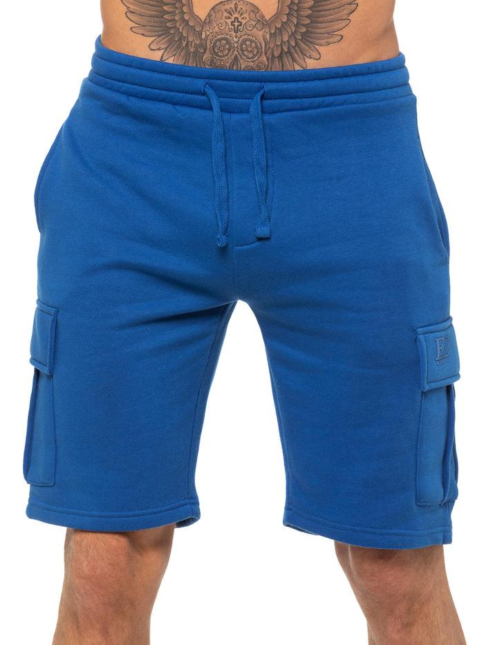 Enzo Jeans Raphael Fleece Cargo Shorts - Blue