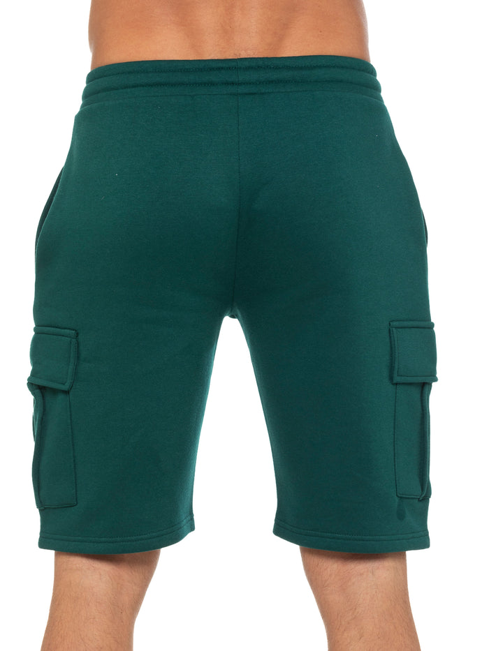 Enzo Jeans Raphael Fleece Cargo Shorts - Green
